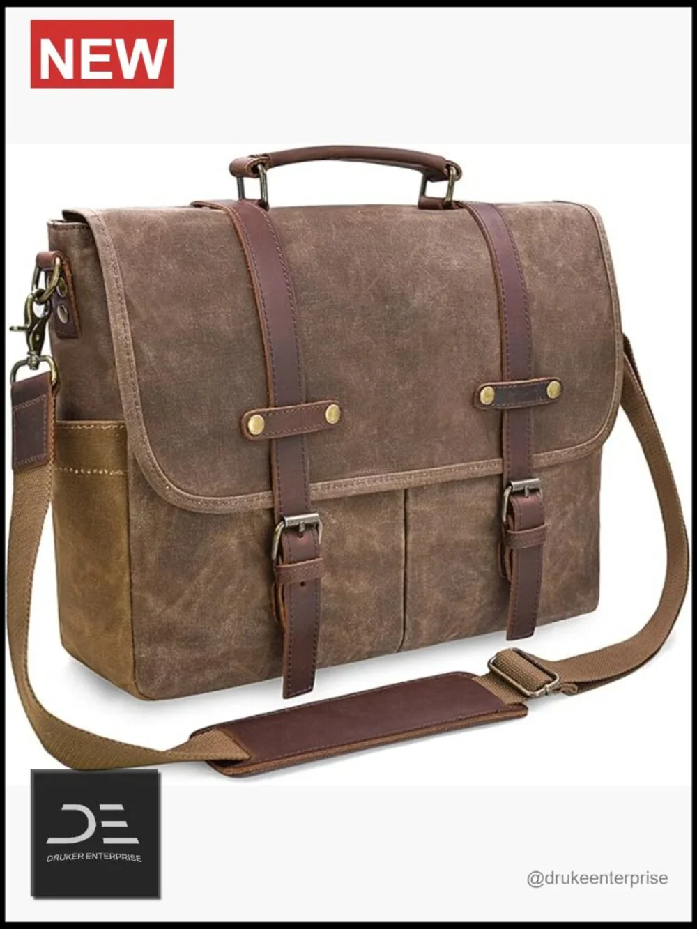 Vintage Messenger Laptop Bag 15.6
